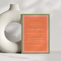 Moderne Orange Green Pink Graduation Party