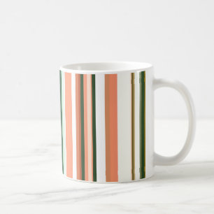 Moderne orange-grüne weiße Streifen im Trend Kaffeetasse