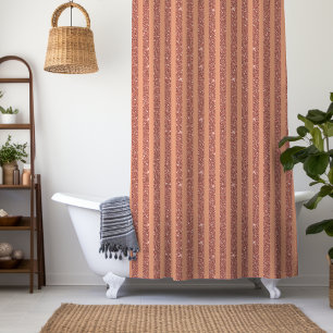 Moderne Orange Mango Glitter Streifen im vertikale Duschvorhang