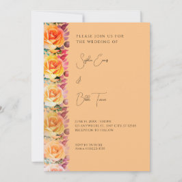 Moderne Orange Ombre Rose Orange Wedding Einladung