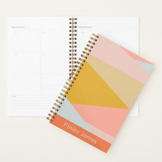 Moderne Orange Pastel Stilvolle Personalisierte Be Planer (Anzeige)