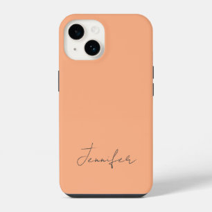 Moderne Orange Pastell Chic Schrift Personalized iPhone 14 Hülle