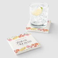 Moderne orange-pinke Tulpen Floral Brautparty