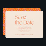 Moderne Orange Retro Geometric Simple Wedding Save The Date<br><div class="desc">Moderne Orange Retro Geometric Simple Wedding Save the Date</div>