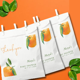 Moderne Orange Süsse Citrus Baby Dusche Vielen Dan Geschenktütchen