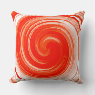 Moderne Orange Swirl Abstract Art Kissen