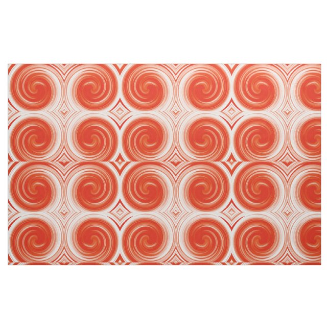 Moderne Orange Swirl Abstrakte Kunst Stoff (Fat Quarter (45,7 x 55,9 cm))