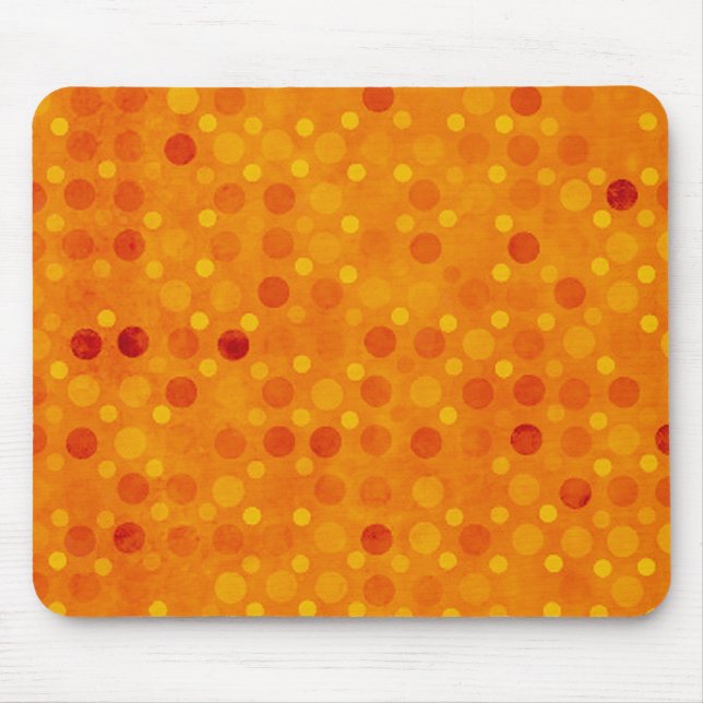 Moderne orange und gelbe Tupfen Mousepad (Vorne)