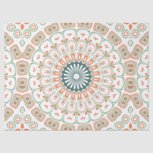 Moderne Orange und Grüne Mandala-Muster Seidenpapier