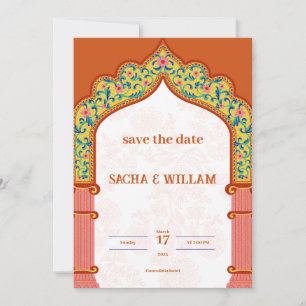 Moderne Orange Wedding Einladung
