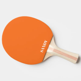 Moderne orange-weiße Monogramm-Name  Tischtennis Schläger