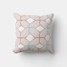 Moderne, orange-weiße und graue Kunst Kissen