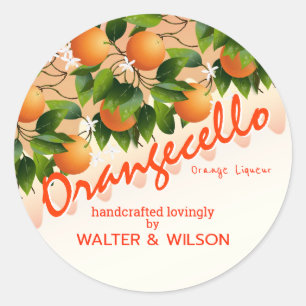 Moderne Orangecello Orange Runder Aufkleber