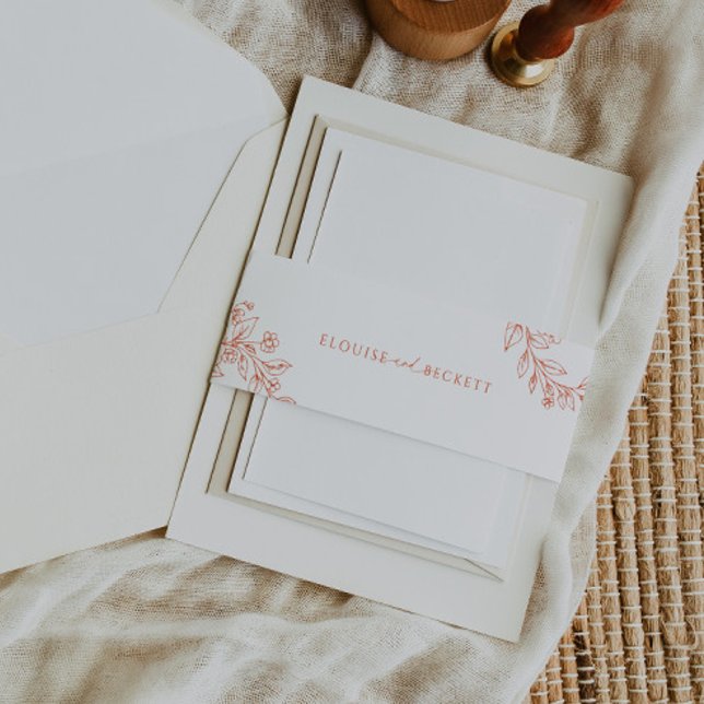 Moderne orangefarbene Hochzeit mit einladender Bün Einladungsbanderole (Von Creator hochgeladen)