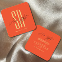 Moderne orangefarbene Monogramminitialen