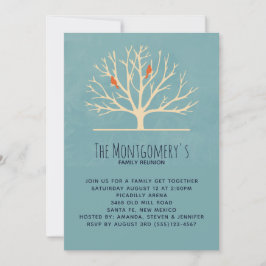 Moderne orangefarbene Vögel in einer großen Wieder Einladung