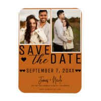 Moderne Orangenwürze Save the Date 2 Foto Hochzeit