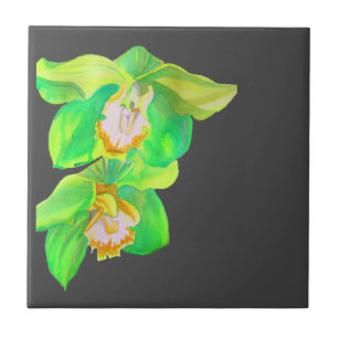 Moderne Orchid Pop Art Blume Fliese