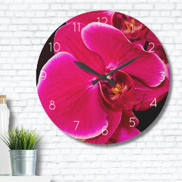 Moderne orchid-rosa Blume Große Wanduhr