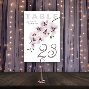 Moderne Orchideen-Charm-Hochzeitstisch-Nummernkart Tischnummer
