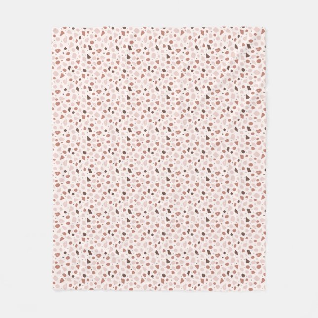 Moderne organische Terrazzo | Abstrakte Steinmosai Fleecedecke (Vorderseite)