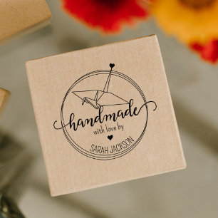 Moderne Origami-Handarbeit mit Liebe Gummistempel