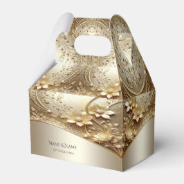 Moderne, ornamentale goldene Blumen- Geschenkbox m Geschenkschachtel