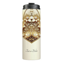 Moderne Ornamentale Goldene Blumen Thermosbecher