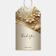 Moderne, ornamentale goldene Blumengeschenkkarte m