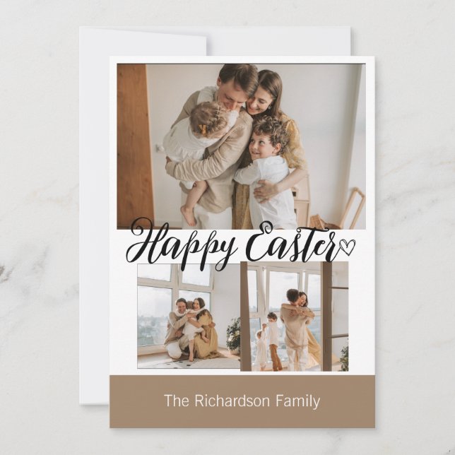 Moderne Osterfeier, 3-Foto-Kollektion Feiertagskarte (Vorderseite)