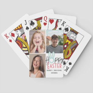 Moderne Osterfeier, 3-Foto-Kollektion Spielkarten