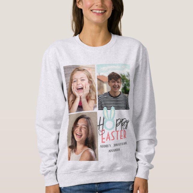 Moderne Osterfeier, 3-Foto-Kollektion Sweatshirt (Vorderseite)