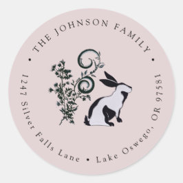Moderne Osterhase-Rücksendeadresse Runder Aufkleber