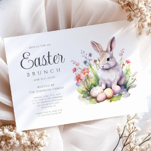 Moderne Osterhasen-Ostereiersuche und Osterbrunch Einladung