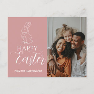 Moderne Osternfamilie ein Foto Feiertagspostkarte