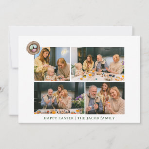 Moderne Osternfamilie Vier Foto Feiertagskarte