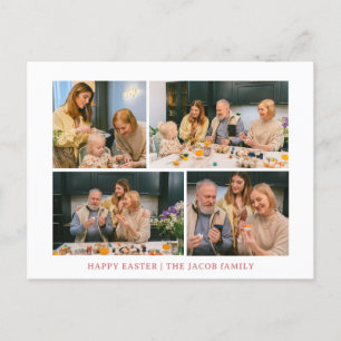 Moderne Osternfamilie Vier Foto Feiertagspostkarte