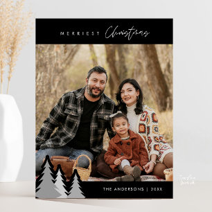 Moderne Outdoor-, Fröhlichste Weihnachtsfamilienfo Postkarte