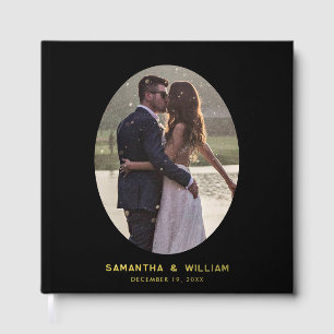 Moderne Oval Foto Hochzeit Gästebuch