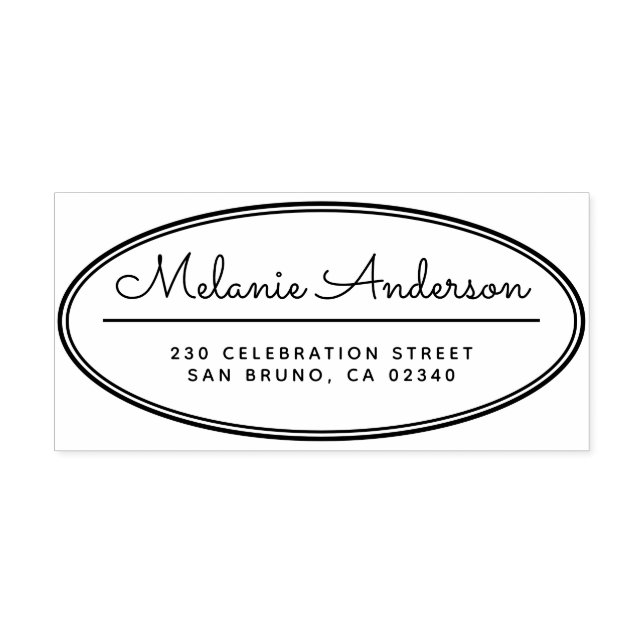 Moderne Oval Frame Niedliche Skriptbezeichnung Rüc Gummistempel (Prägung)