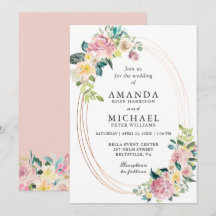 Moderne Oval Rahmen Pastellfarben Blush Bloral Hoc