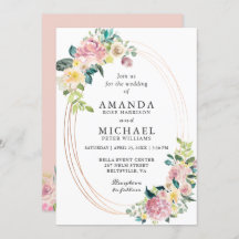 Moderne Oval Rahmen Pastellfarben Blush Bloral Hoc