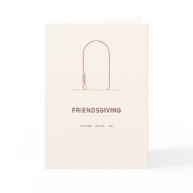 Moderne Oxblood-Friendsgiving-Dinner-Einladung