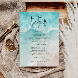 Moderne Ozean-Gezeiten-Wasserfarben-Hochzeit Begleitkarte