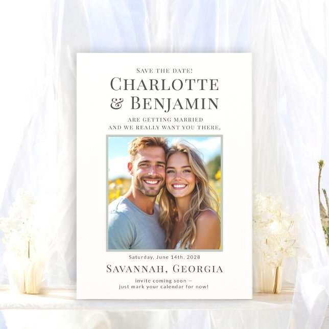 Moderne Paar-Foto-Save-the-Date-Karte (Von Creator hochgeladen)