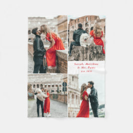 Moderne Paare 4 Foto Collage Fleecedecke