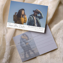 Moderne Paare - Foto Save the Date Hochzeit Ankündigungspostkarte