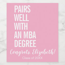 Moderne Paare mit MBA-Grad-Abschluss Weinetikett