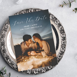 Moderne Paarfoto-Hochzeit einfach elegant Save The Date