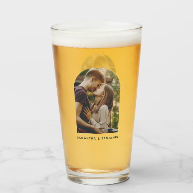 Moderne Paarfoto individuell anpassbar Glas (Rückseite (gefüllt))